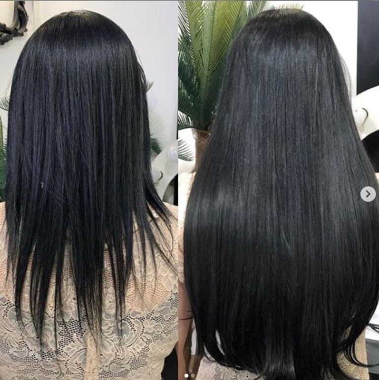 Antes e depois do alisamento Newlizer